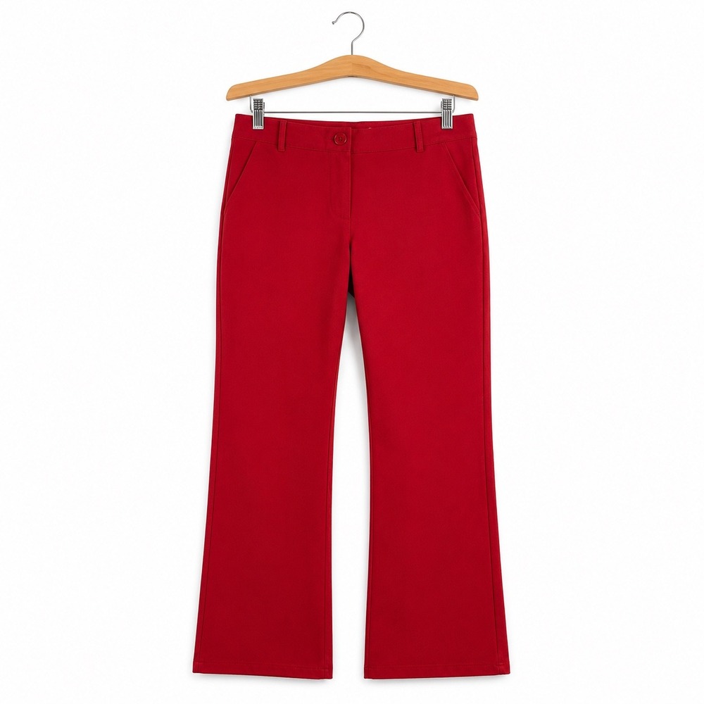 Betabrand Dress Pant Yoga Pants Red Bootcut Professional Trousers Womens Large